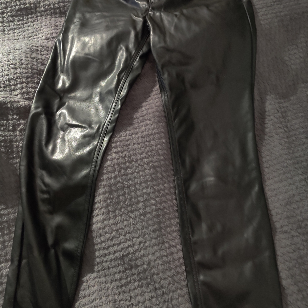 Express Black Leather Straight Pants
